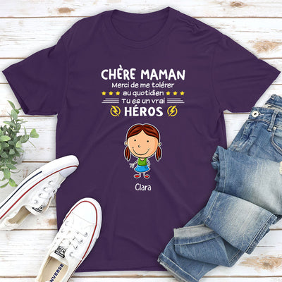 T-Shirt Personnalisé - Mama/Papa Vous Êtes Les Héros