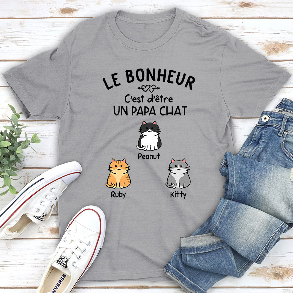 T-shirt Unisex Personnalisé - Bonheur D‘être Maman/Papa De Mon Chat