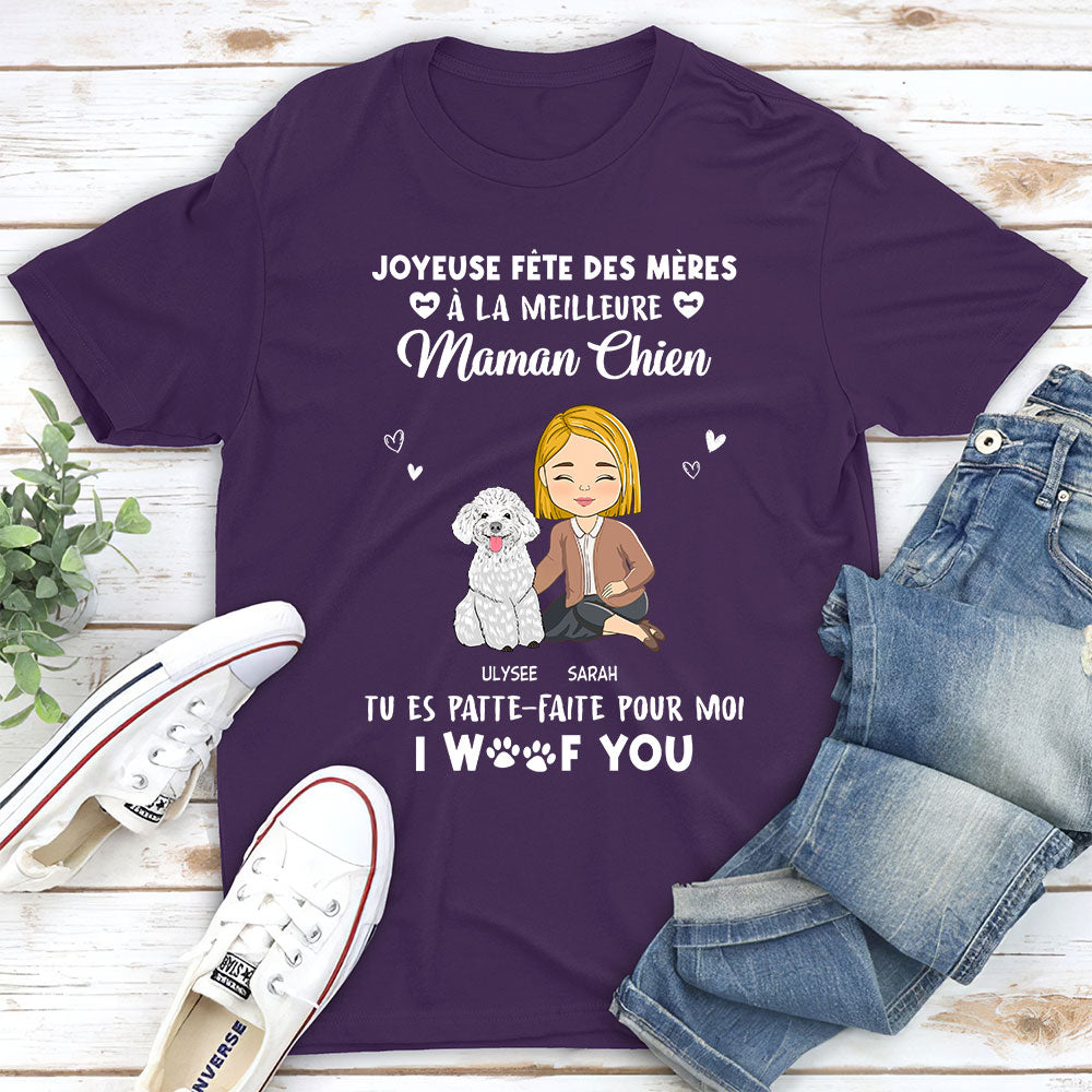 T-shirt Unisex Personnalisé - Joyeuse Fête À Maman Chien