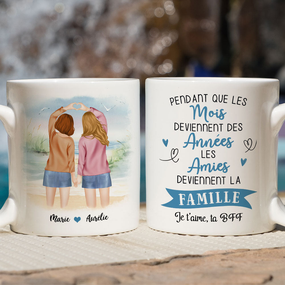 Mug Personnalisé - Les Amies Deviennent La Famille