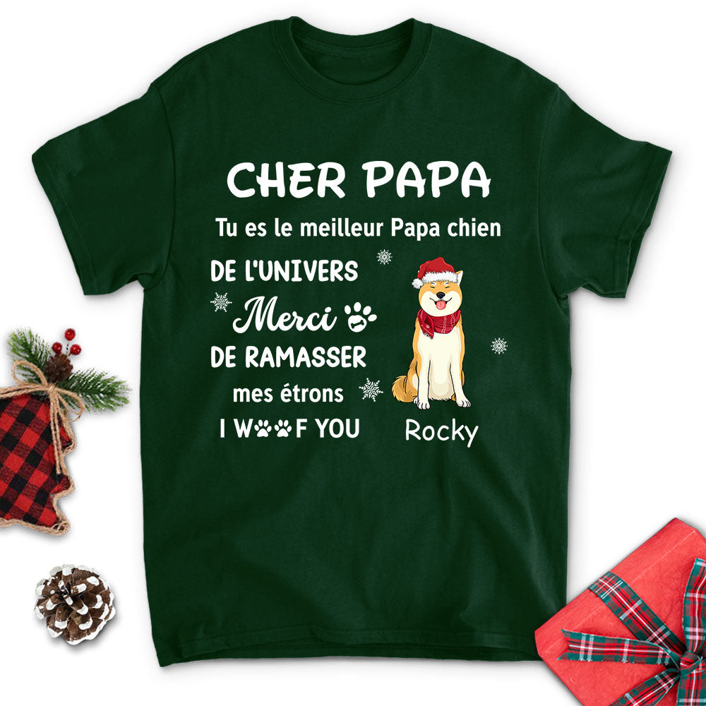 T-shirt Unisex Personnalisé - Merci Papa Maman De Ramasser - Noël
