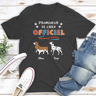 T-shirt Unisex Personnalisé - Promeneur De Chien Officiel 2