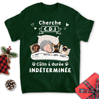 T-shirt Unisex Personnalisé - Mon Chien Cherche Cdi