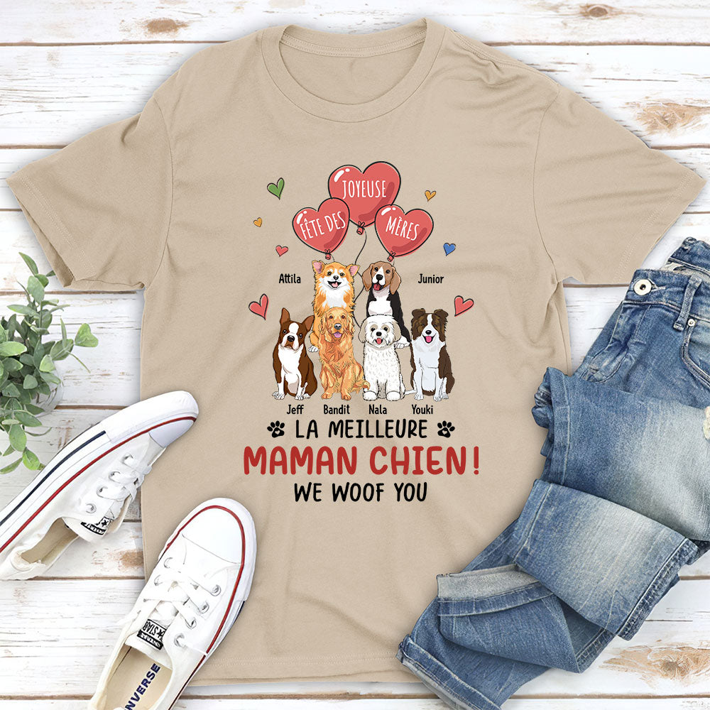 T-shirt Unisex Personnalisé - Joyeuse Fête Des Mères Maman Chien