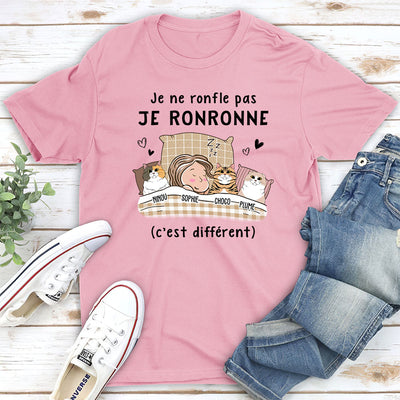 T-shirt Unisex Personnalisé - Je Ronfle Pas Je Ronronne Version 2