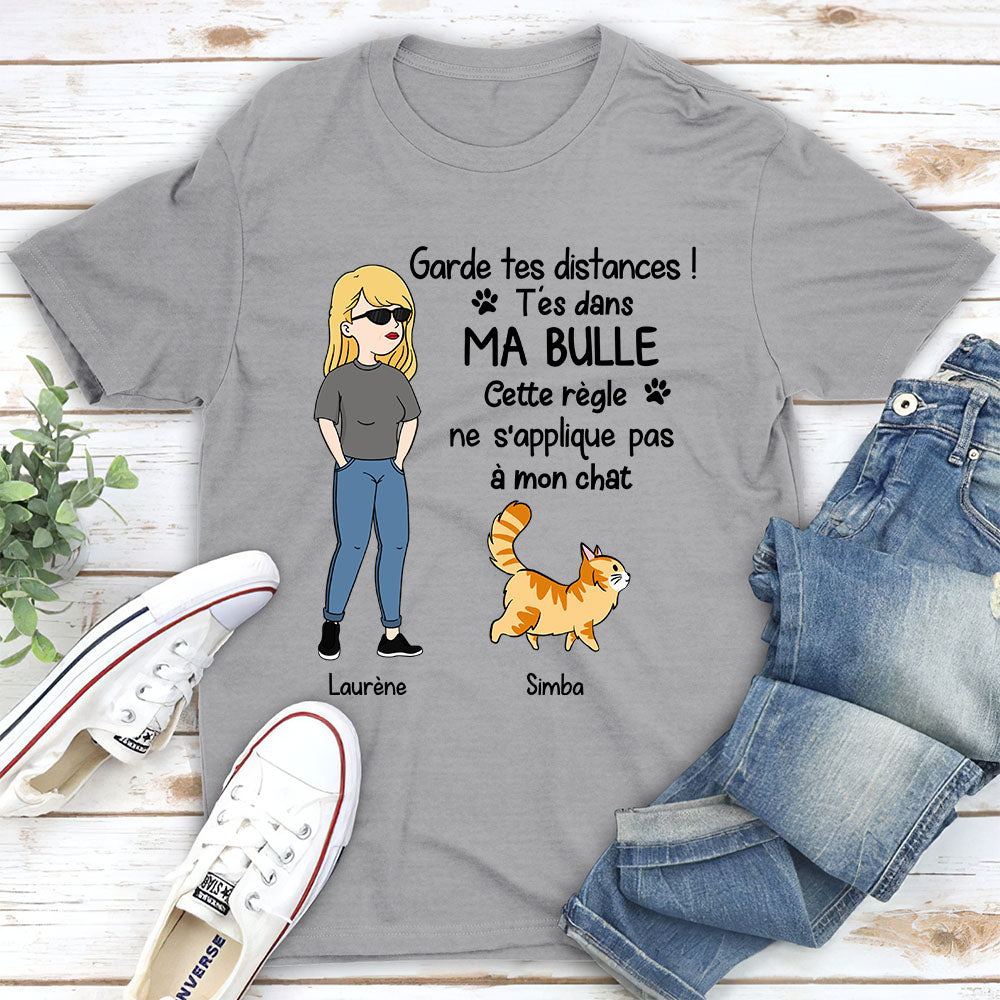 T-shirt Unisex Personnalisé - Il Y A Que Les Chats Qui Sont Ma Bulle