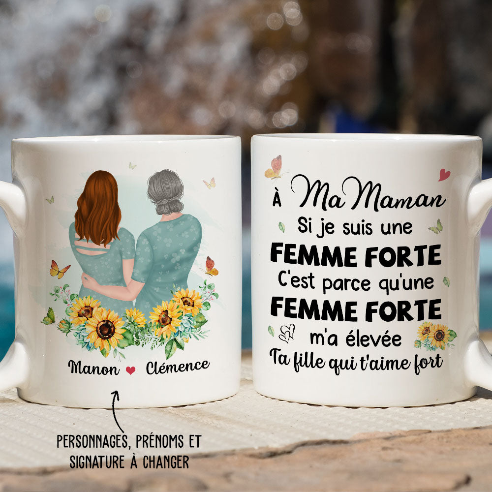 Mug Personnalisé - Une Femme Forte M'a Élevée - TESCADEAUX