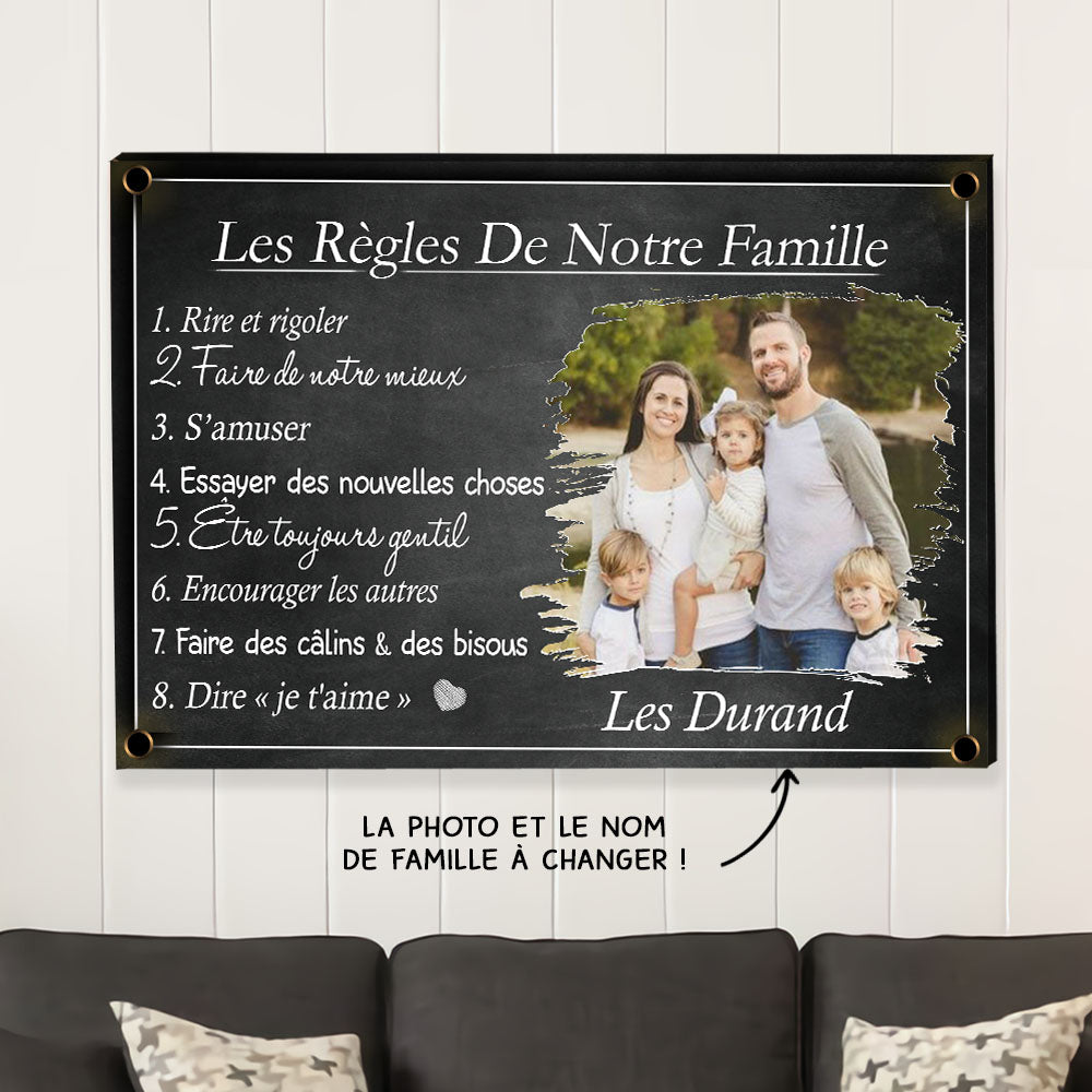 Toile Personnalisée - Notre Famille, C'Est Un Cercle D'amour - TESCADEAUX