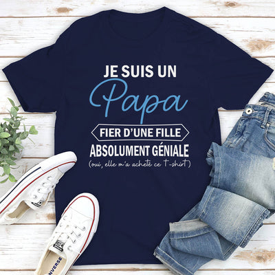 T-shirt Unisexe Personnalisé - Je Suis Un Papa Fier D'un Fils/une Fille