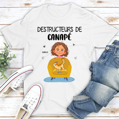 T-shirt Unisex Personnalisé - Destructeur De Canapé