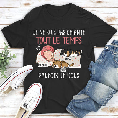 T-shirt Unisex Personnalisé - J‘Suis Pas Chiante Parfois Je Dors