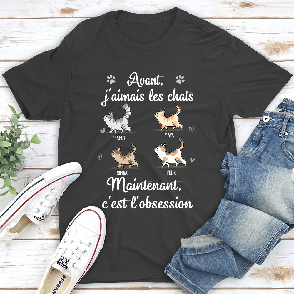 T-shirt Unisex Personnalisé - Mon Obsession Pour Les Chats