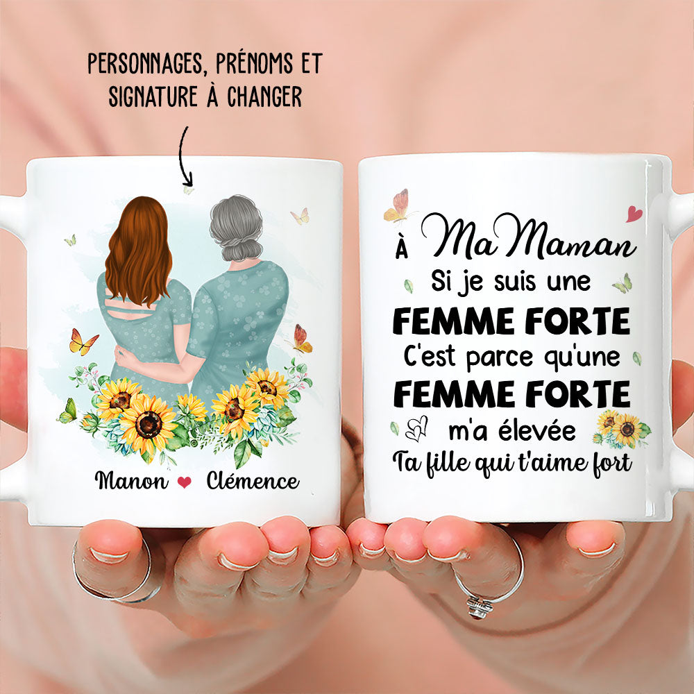 Mug Personnalisé - Une Femme Forte M‘a Élevée