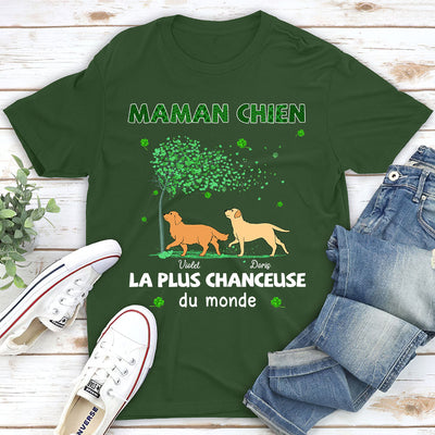 T-Shirt Personnalisé - Maman Chien La Plus Chanceuse