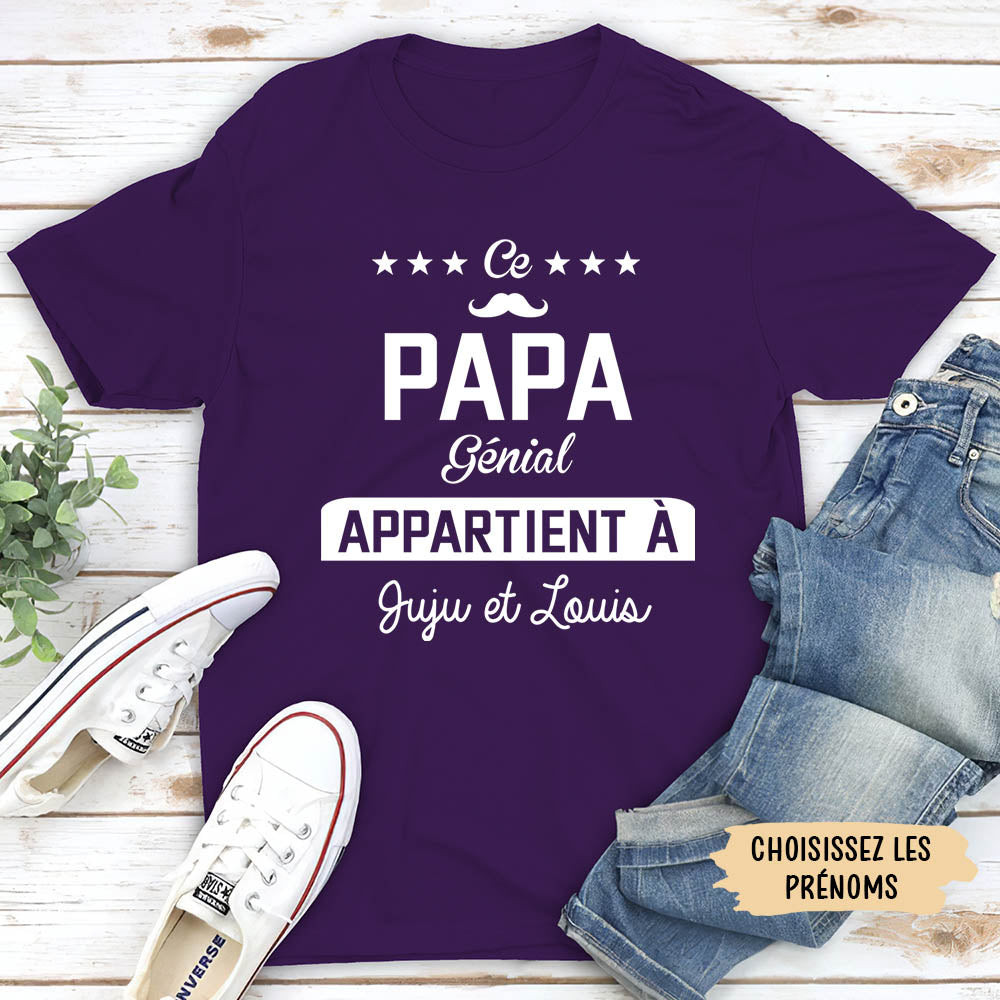 T-shirt Unisexe Personnalisé - Pour Papa Génial