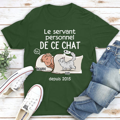 T-shirt Unisex Personnalisé - Serviteur Privé Du Chat