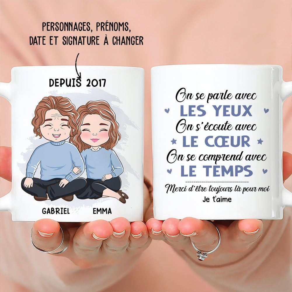 Mug Personnalisé - On Écoute Avec Le Cœur, On Comprend Avec Le Temps