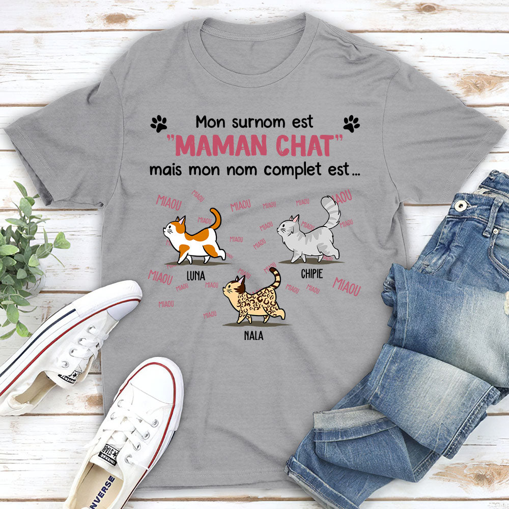 T-shirt Unisex Personnalisé - Mon Surnom Est Maman Chat