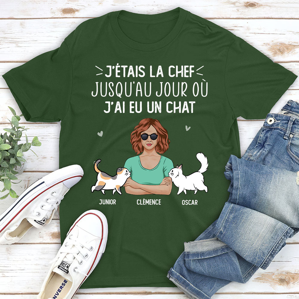 T-shirt Unisex Personnalisé - Le Chef Jusqu‘Au Jour J’ai Eu Un Chat