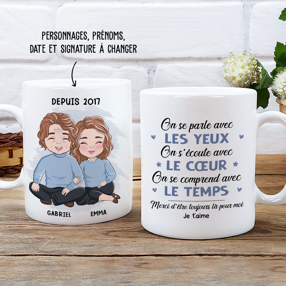 Mug Personnalisé - On Écoute Avec Le Cœur, On Comprend Avec Le Temps