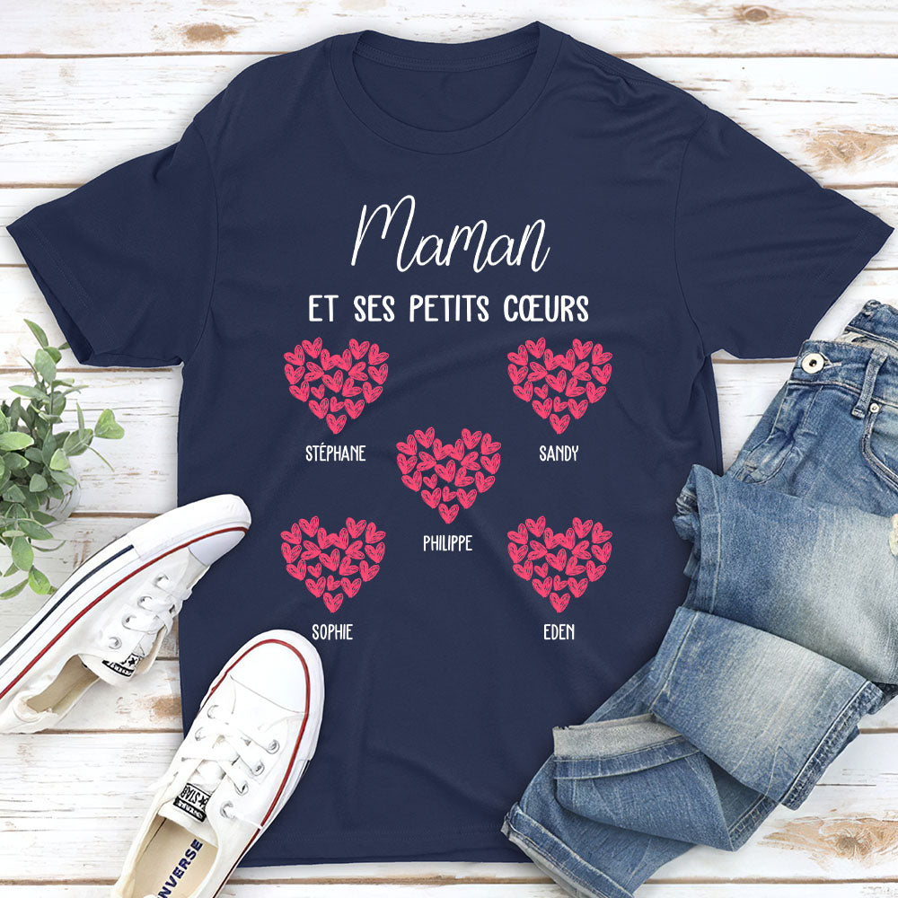 T-shirt Unisex Personnalisé - Maman Et Ses Petits Cœurs