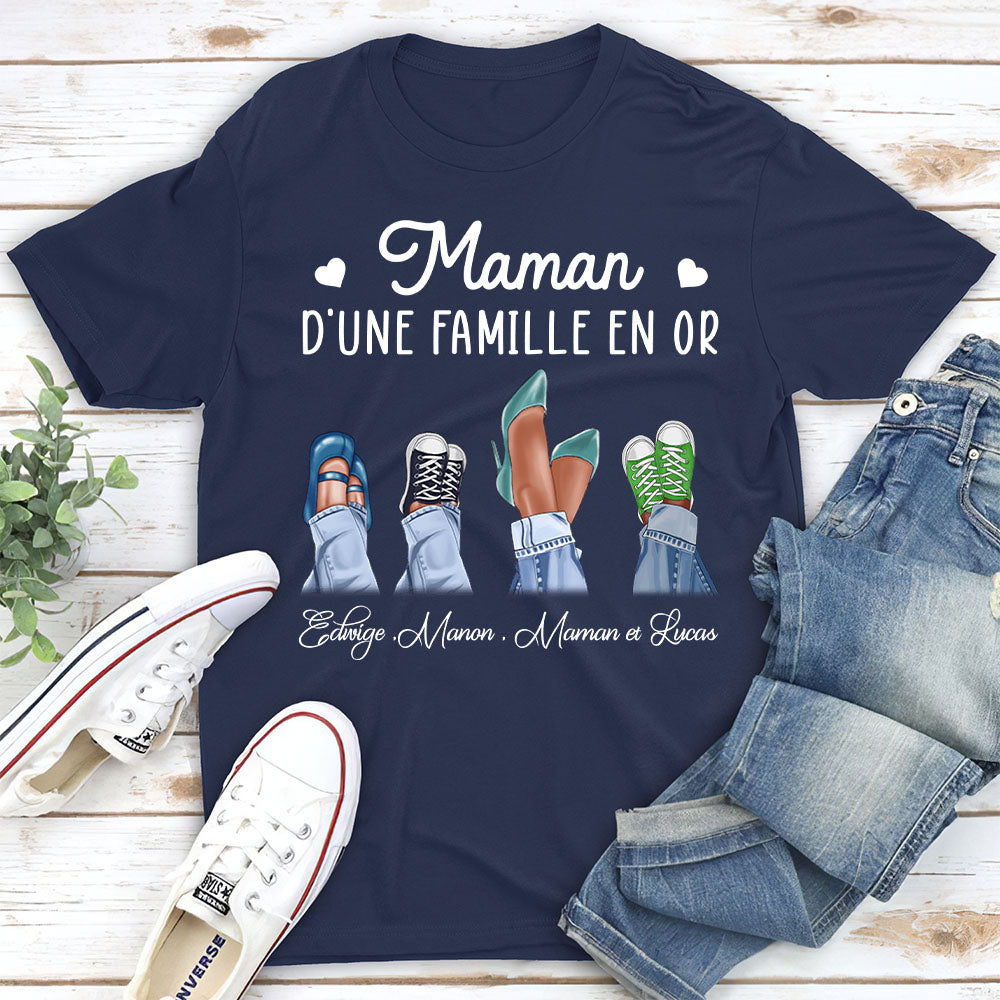 T-Shirt Personnalisé - Maman D‘une Famille En Or