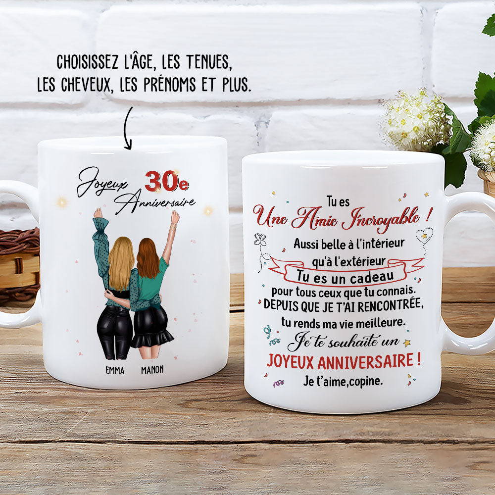 Mug Personnalisé - Cadeau D'anniversaire Pour Ma Copine - TESCADEAUX