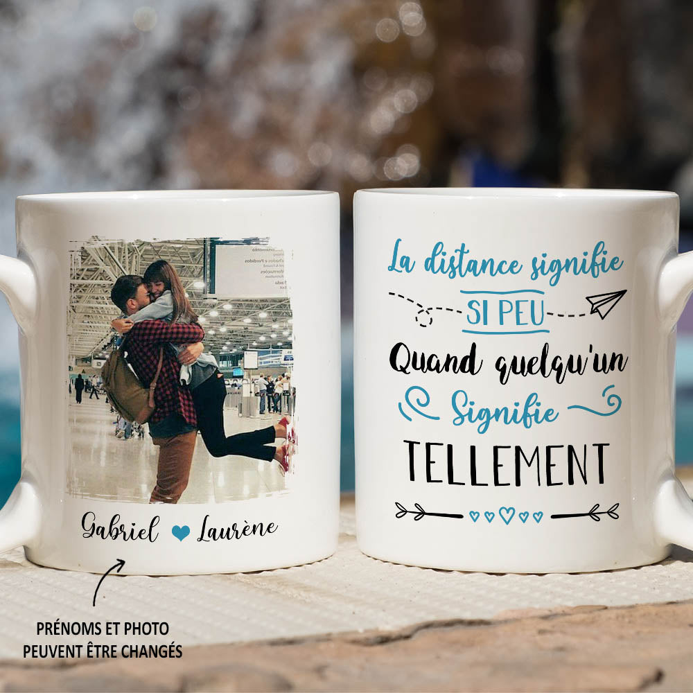 Mug Personnalisé - La Distance Signifie, Cadeau Personnalisé Couple, Mug  Couple - TESCADEAUX