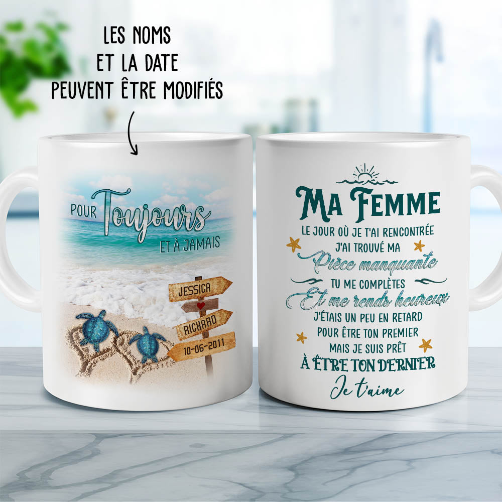 Mug Personnalisé - Pour Toujours Et À Jamais, Mug Couple, Cadeau