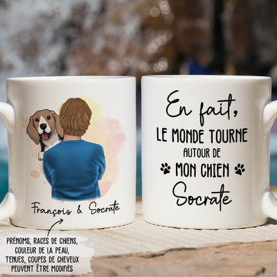 Mug Personnalisé - Le Monde Tourne Autour De Mon Chien