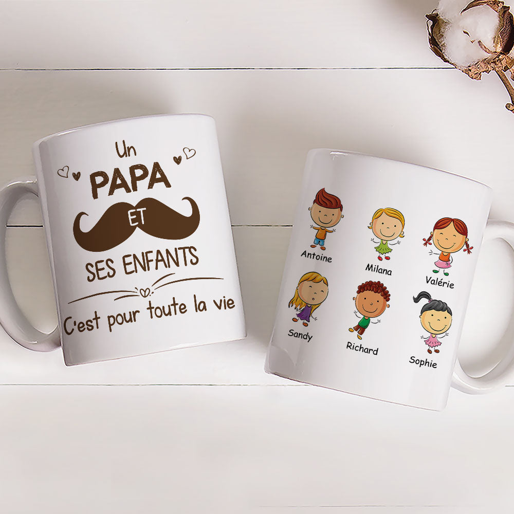 Mug Personnalisé - Papa Et Ses Enfants
