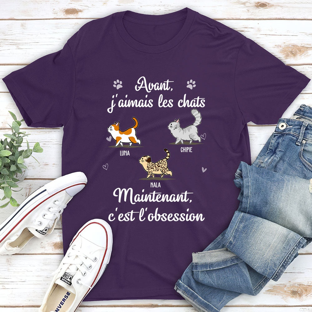 T-shirt Unisex Personnalisé - Mon Obsession Pour Les Chats