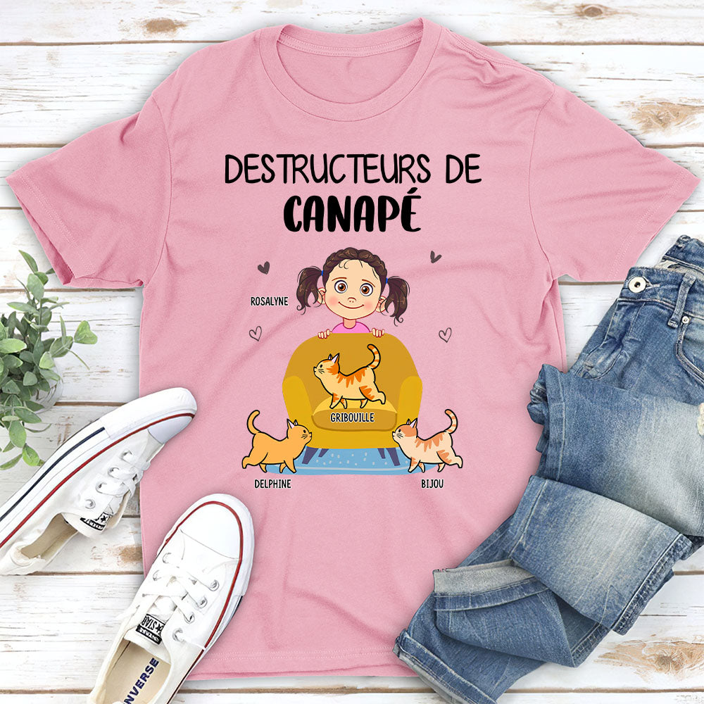 T-shirt Unisex Personnalisé - Destructeur De Canapé