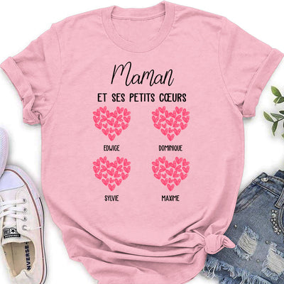 T-shirt Femme Personnalisé - Maman Et Ses Petits Cœurs