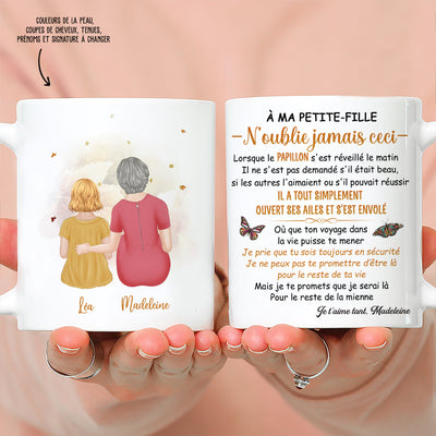 Mug Personnalisé - À Ma Petite Fille, Vis Comme Les Papillons