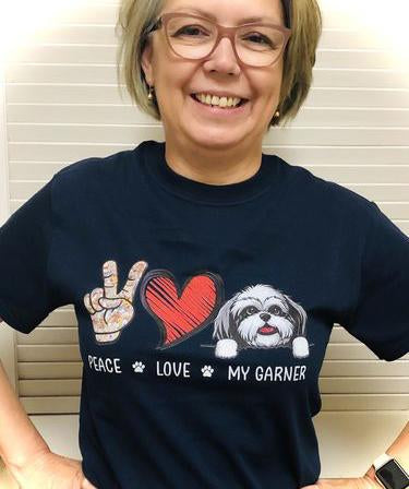T-shirt Femme Personnalisé - Peace Love Dog