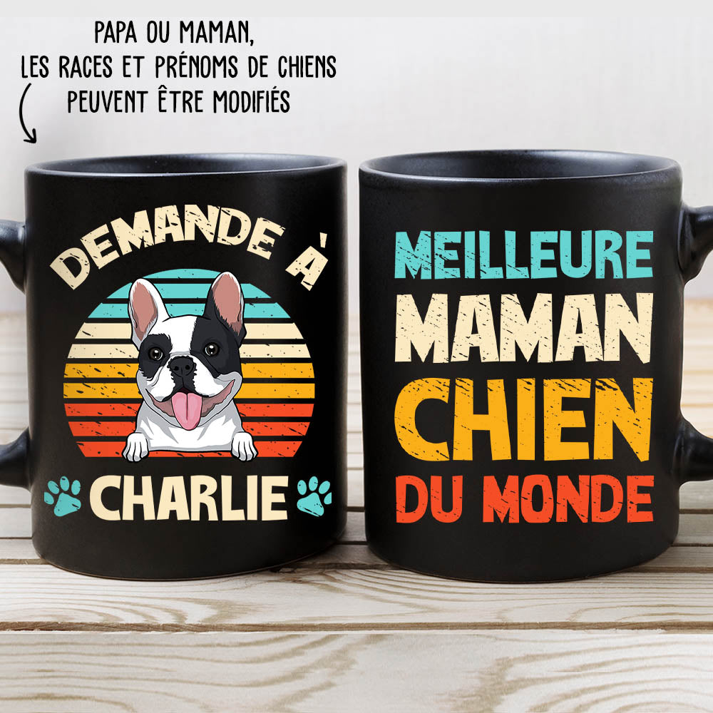 Mug Personnalisé Noir - Meilleur(e) Maman/papa Chien