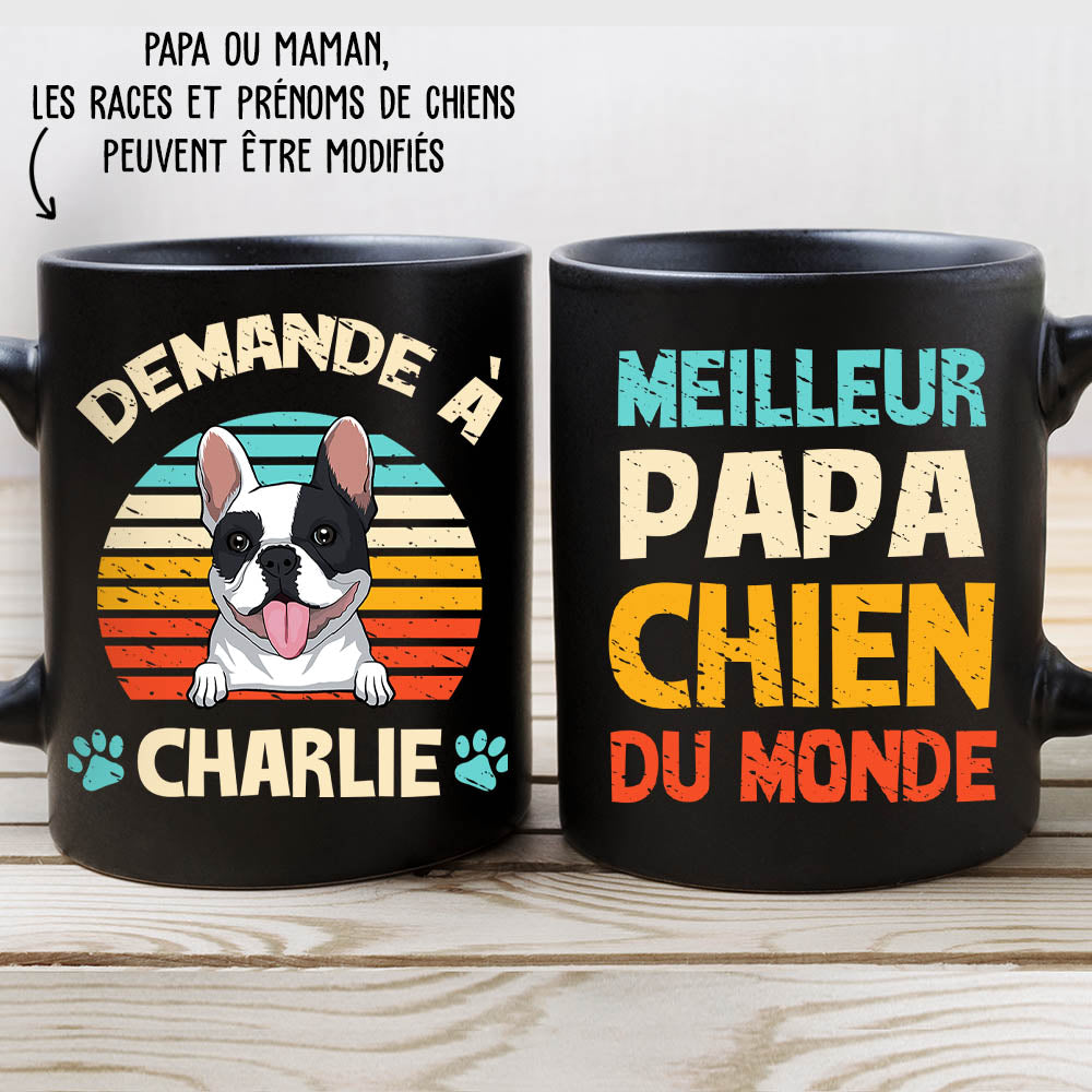 Mug Personnalisé Noir - Meilleur(e) Maman/papa Chien