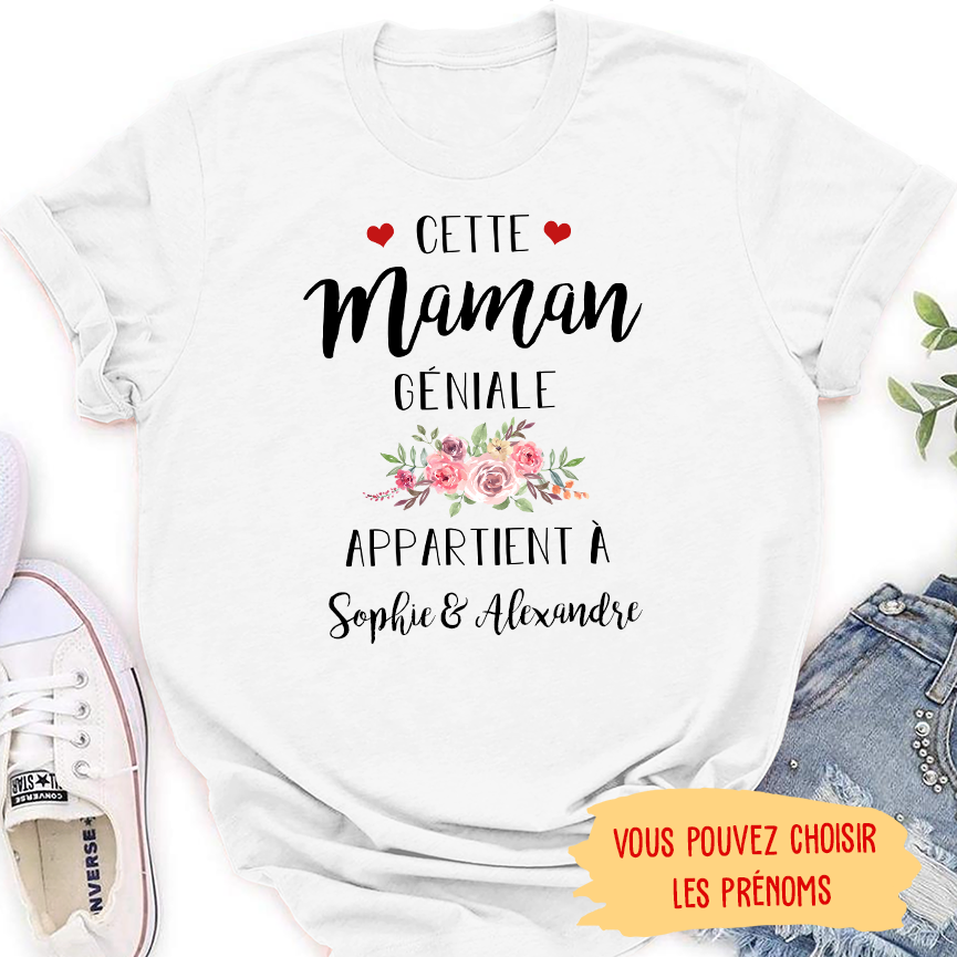 T-shirt Femme Personnalisé - Maman Géniale