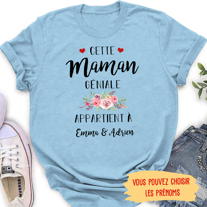 T-shirt Femme Personnalisé - Maman Géniale