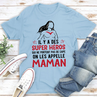 T-shirt unisexe personnalisé - Super Héro Papa ou Maman