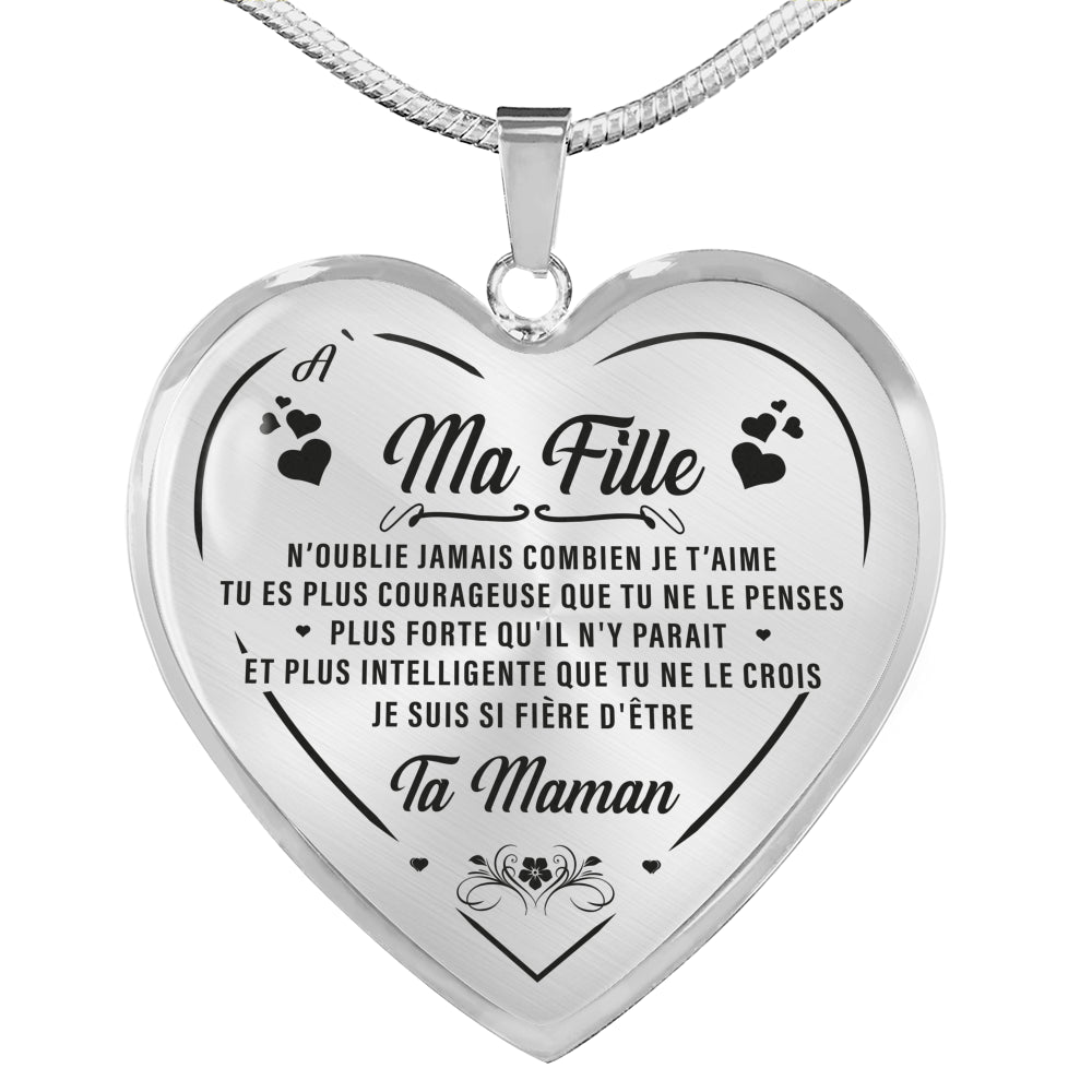À MA FILLE - MAMAN - COURAGEUSE - COLLIER