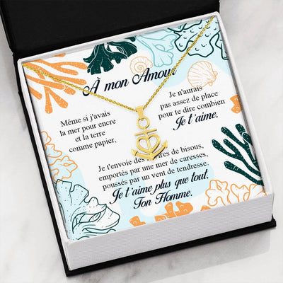 À MON AMOUR - MER DE CARESSES - CŒUR ANCRE - COLLIER