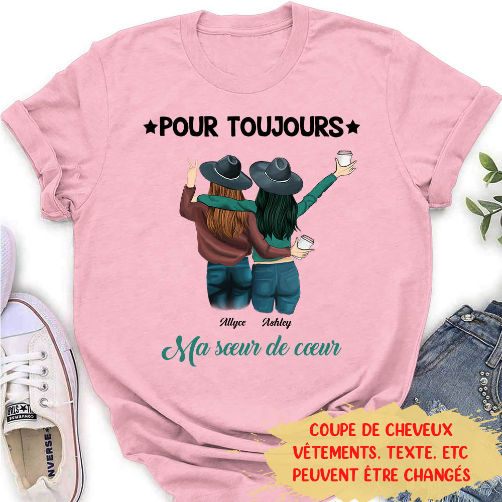 T-shirt Femme Personnalisé - Sœur De Cœur