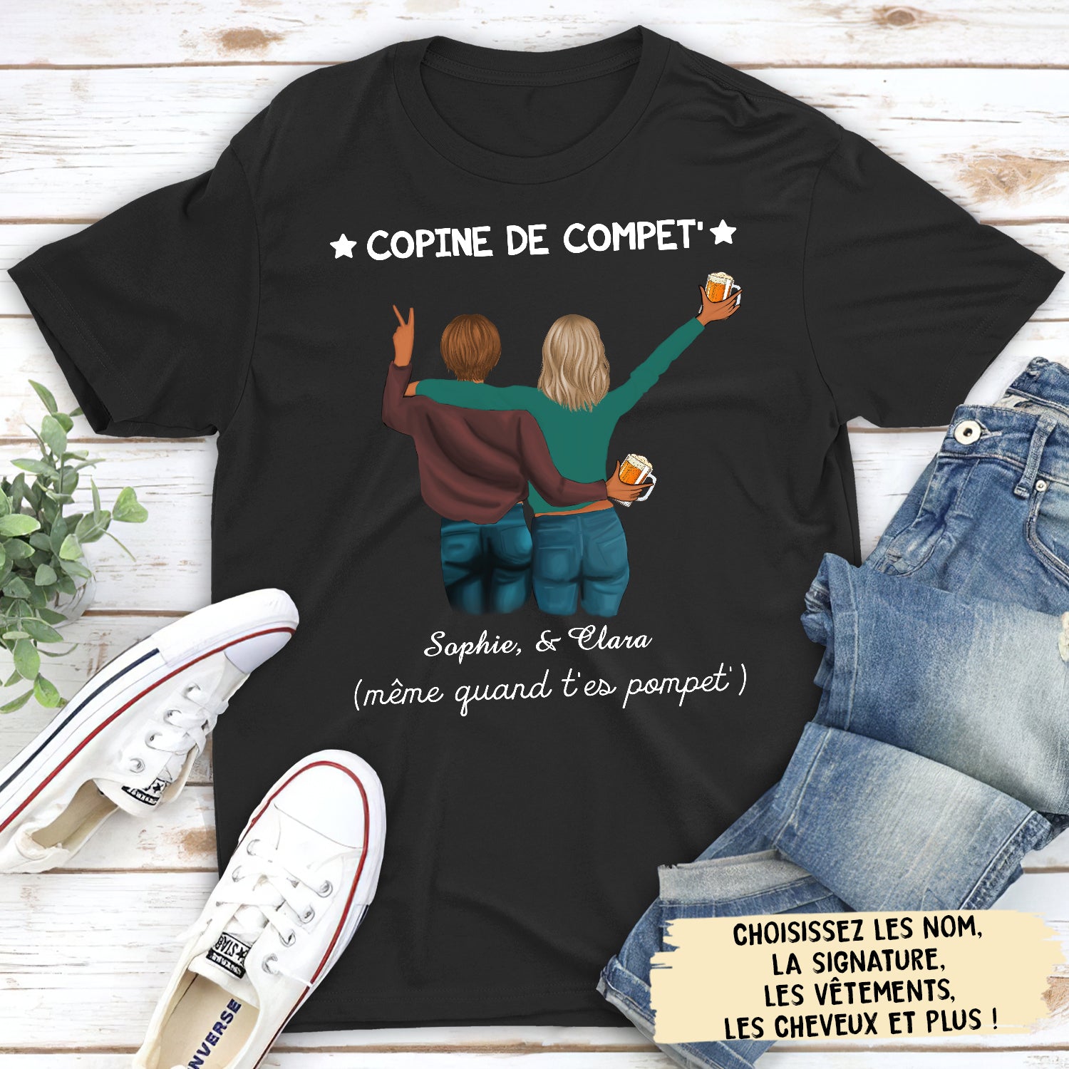 T-shirt Unisex Personnalisé - Copine De Compet‘