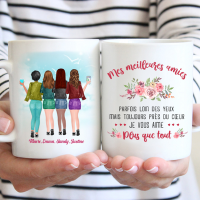 Mug Personnalisé - 4 Sœurs Ou Meilleures Amies - Je Vous Aime Plus Que Tout